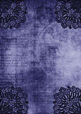 Ornate Floral Corner Dark Blue A4 Backing Paper