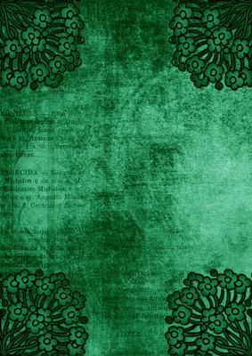 Ornate Floral Corner Dark Green A4 Backing Paper