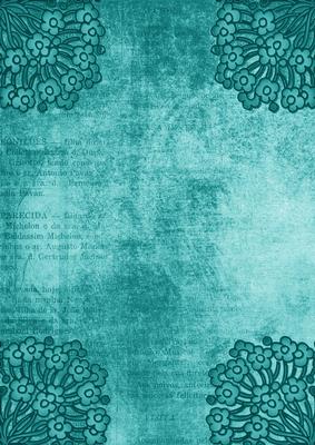 Ornate Floral Corner Peacock A4 Backing Paper