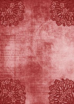 Ornate Floral Corner Red A4 Backing Paper