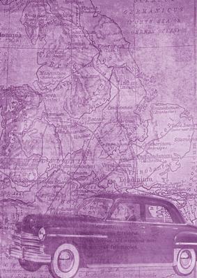 Car Map Roadtrip Lilac A4 Backing Paper
