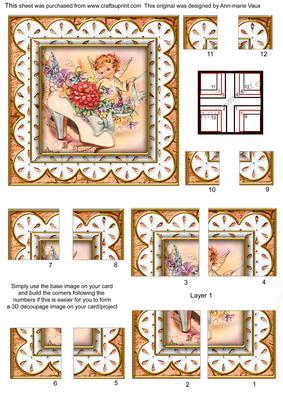 Peach Shoe Fairy Anglaise 5in Quad Corner Stacker