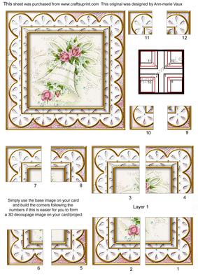 Wedding Bell Anglaise 5in Quad Corner Stacker