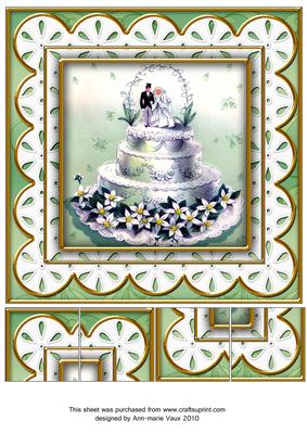 Mint Wedding Cake Anglaise 8in Picture Topper Sheet