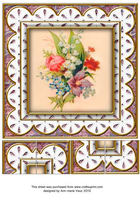 Mixed Bouquet Anglaise 8in Picture Topper Sheet