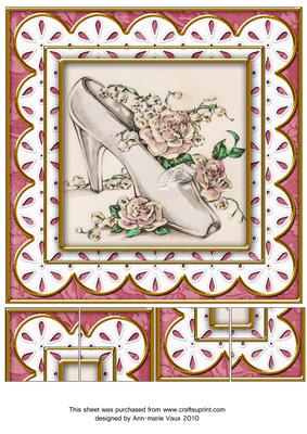 Wedding Shoe Anglaise 8in Picture Topper Sheet