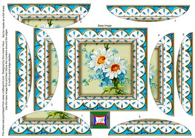 Blue Daisies Anglaise 5in Rounded Spiral Stacker