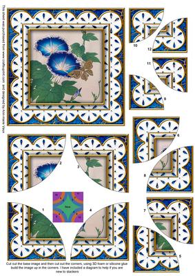 Oriental Morning Glory Lace 5in Quad Round Corner Stacker