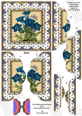 Blue Floral Anglaise 5in Scallop Side Stacker