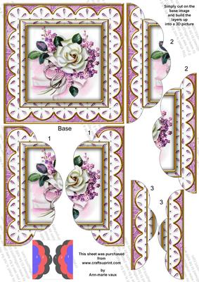 Lilac Wedding Rose Anglaise 5in Scallop Side Stacker