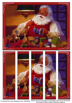 Father Christmas Card Front and Panels