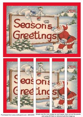 Seasons Greetings Card Front and Panels