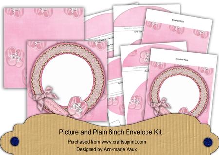 Baby Girl 8in Square Envelope Kit
