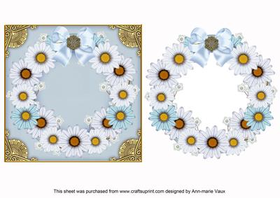 Pale Blue Daisies 3D Ring Shaker Frame