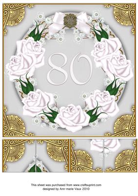 White Roses 80 Ring 8inch Picture Sheet