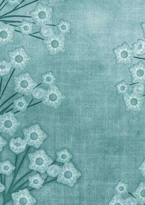 Floral Border Smokey Teal A4 Backing Paper
