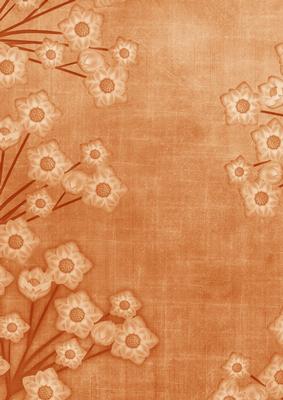 Floral Border Burnt Orange A4 Backing Paper