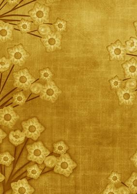 Floral Border Vintage Gold A4 Backing Paper