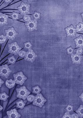 Floral Border Vintage Blue A4 Backing Paper