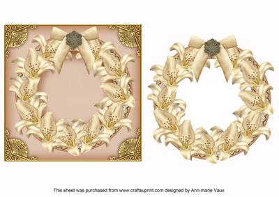 Cream Lillies Plain 3D Ring Shaker Frame