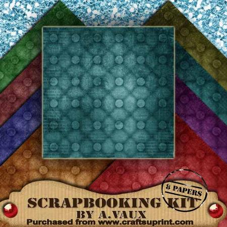 Quilted Vintage Tea 8 Scrapbooking Papers Kit