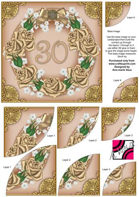 Coffee Roses 30 Ring 6in Duo Corner Stacker