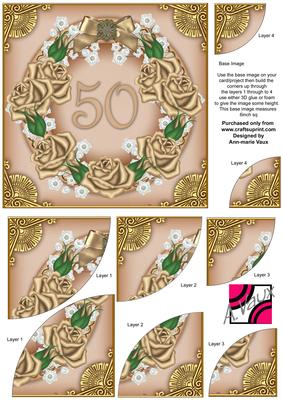 Coffee Roses 50 Ring 6in Duo Corner Stacker