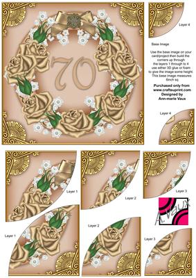 Coffee Roses 70 Ring 6in Duo Corner Stacker