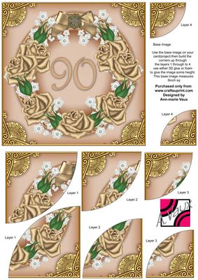 Coffee Roses 90 Ring 6in Duo Corner Stacker