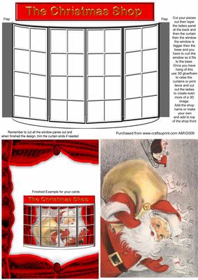3D Santa1 in Christmas Shop Window