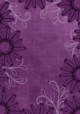 Daisy Edge Purple Linen A4 Backing Paper