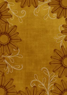 Daisy Edge Vintage Gold Linen A4 Backing Paper