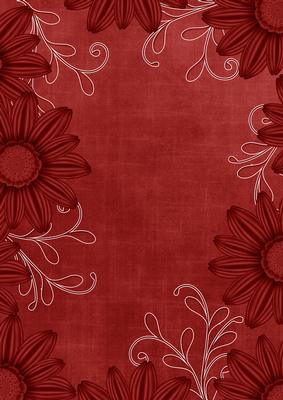Daisy Edge Dark Red Linen A4 Backing Paper