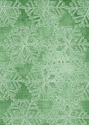 Mint Green Vintage Tea Snowflake 1 A4 Backing Paper