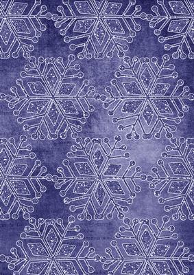 Blue Vintage Tea Snowflake1 A4 Backing Paper