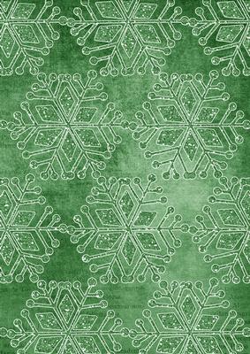 Mid Green Vintage Tea Snowflake1 A4 Backing Paper