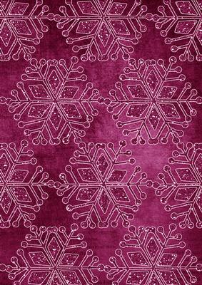 Cerise Vintage Tea Snowflake1 A4 Backing Paper