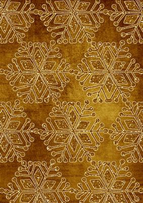 Gold Vintage Tea Snowflake1 A4 Backing Paper