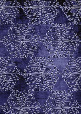 Dark Blue Vintage Tea Snowflake1 A4 Backing Paper