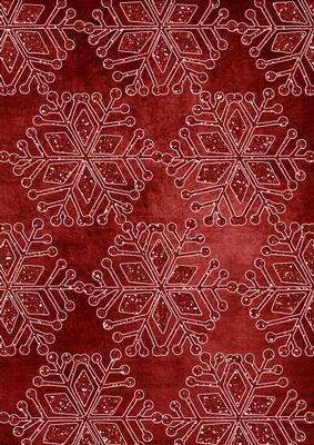 Dark Red Vintage Tea Snowflake1 A4 Backing Paper