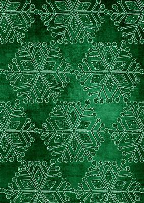 Dark Green Vintage Tea Snowflake1 A4 Backing Paper