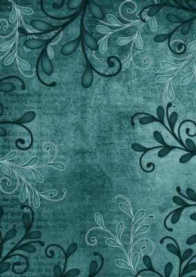 Swirl Edge Smokey Teal Vintage Tea A4 Backing Paper