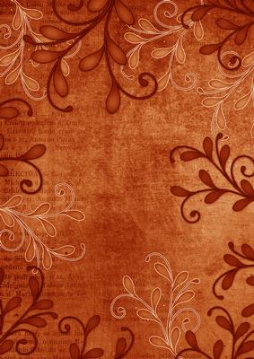 Swirl Edge Burnt Orange Vintage Tea A4 Backing Paper