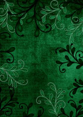 Swirl Edge Dark Green Vintage Tea A4 Backing Paper