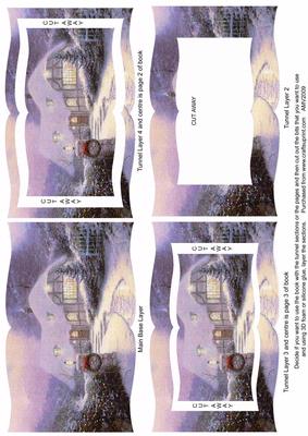 Christmas Snow House2 Tunnel Book Sheet