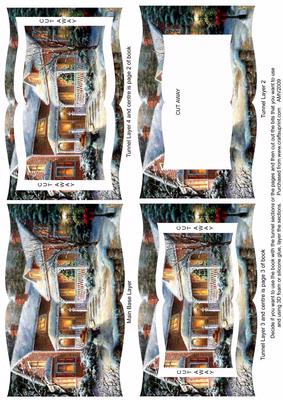 Christmas Pretty Snow House Tunnel Book Sheet
