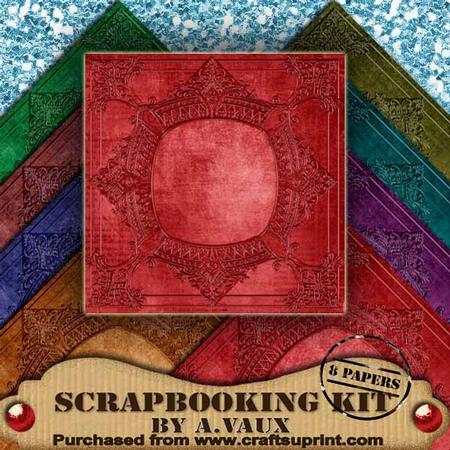Ornate Centre Vintage Tea 8 Scrapbooking Papers Kit