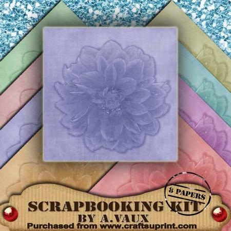 Dahlia Pastels 8 Scrapbooking Papers Kit