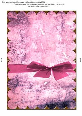 Pink Blank Scalloped Edge Card with Bow