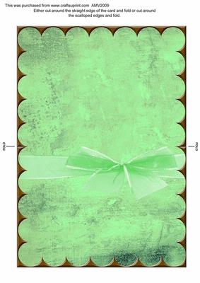 Lime Green Scalloped Edge Blank Card with Bow